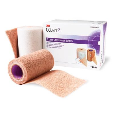 3M 2094N - COBAN 2 Layer Compression System with Stocking, Roll 1 - Comfort Layer, Roll 2 - Compression Layer, BX 2