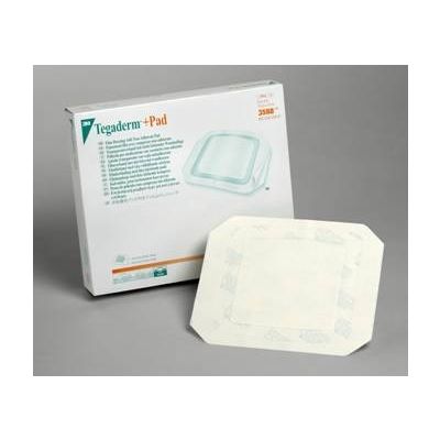 3M 3584 - 3M Tegaderm +Pad Film Dressing with Non-Adherent Pad 3584, Dressing size 2-3/8 inch x 4 inch (6cm x 10cm), Pad size 1 inch x 2-3/8 inch, BOX 50