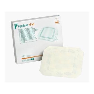 3M 3588 - 3M Tegaderm +Pad Film Dressing with Non-Adherent Pad 3588, Dressing size 6 inch x 6 inch (15cm x15cm), Pad size 4 inch x 4 inch, BX/25