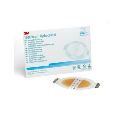 3M 90001 - TEGADERM Hydrocolloid Dressing,Oval Shape 10x12cm Film Border, 7x8.9cm Pad, BX 5