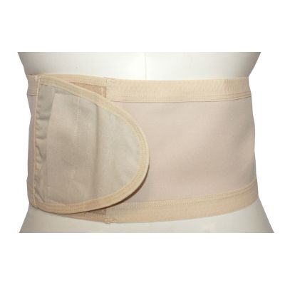 SecureWear Hernia/Ostomy Support Belt, Beige, No Hole, 6 in width, Size: XS (up to 29.5 inches)