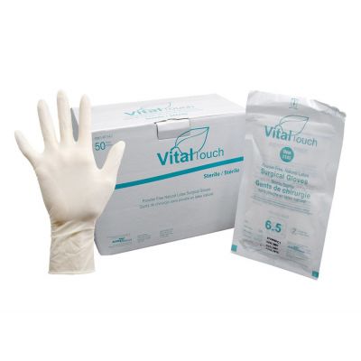 AMD-Ritmed 1141-6.5 - Vital Touch Latex Sterile Surgical Gloves, Powder-Free, Size 6.5, BX 50