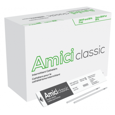 Amici 3608 - AMICI Classic 7" Female Intermittent Catheters, 8 Fr.,  Latex Free, DEHP & BpA Free PVC, No Adapter., BX 100