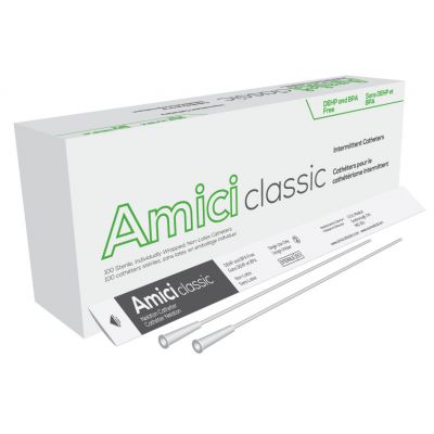 Amici 3912 - AMICI Classic 16" Male Nelaton Intermittent Catheters, 12 Fr.,  Latex Free, DEHP & BpA Free PVC, BX 100