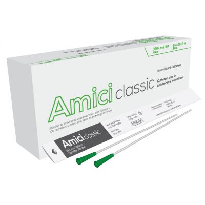 Amici 3914 - AMICI Classic 16" Male Nelaton Intermittent Catheters, 14 Fr.,  Latex Free, DEHP & BpA Free PVC, BX 100