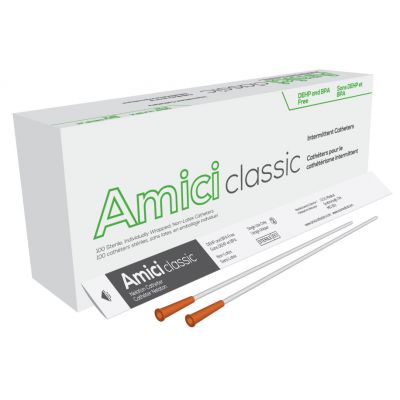 Amici 3916 - AMICI Classic 16" Male Nelaton Intermittent Catheters, 16 Fr.,  Latex Free, DEHP & BpA Free PVC, BX 100