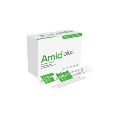 Amici 5608 - AMICI Plus 7" Female Intermittent Catheters, 8 Fr., Smooth Low-Profile Eyelets, Latex Free, DEHP & BpA Free PVC, No Adapter., BX 100