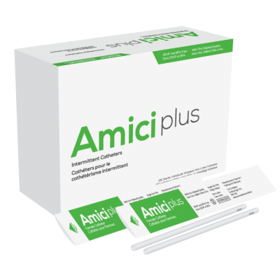 Amici 5612 - AMICI Plus 7" Female Intermittent Catheters, 12 Fr., Smooth Low-Profile Eyelets, Latex Free, DEHP & BpA Free PVC, No Adapter., BX 100