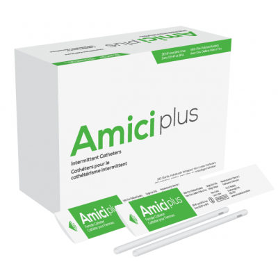 Amici 5614 - AMICI Plus 7" Female Intermittent Catheters, 14 Fr., Smooth Low-Profile Eyelets, Latex Free, DEHP & BpA Free PVC, No Adapter., BX 100