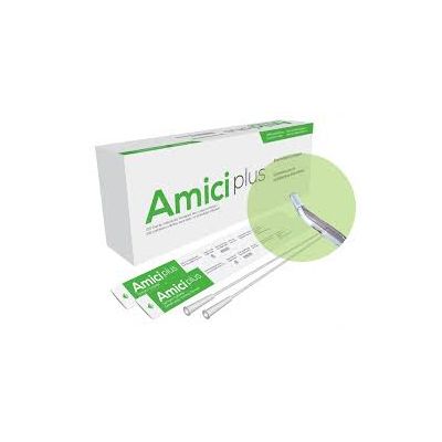 Amici 5712 - AMICI Plus 16" 12 Fr. Tiemann Intermittent Catheters, Smooth Low-Profile Eyelets, Latex Free, DEHP & BpA Free PVC, BX 100