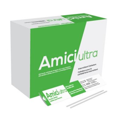 Amici 7608 - AMICI Ultra 7" Female Intermittent Catheter, 8 Fr., Fire-Polished eyelets, Latex Free, DEHP & BpA Free PVC,, BX 100