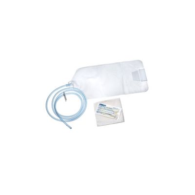 Amsino AS330 - Enema 1500ml bag, 60 in tubing with pre-lubricated tip, slide clamp, soap packet, waterproof drape, CS 50