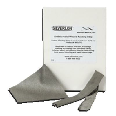 Argentum Medical WPS-124 - SILVERLON Packing Strip, Impregnated, 1 X 24 Inches, Silver Nylon Wound, Burn, Surgical & Negative Pressure Dressing, Box of 5, BX 5