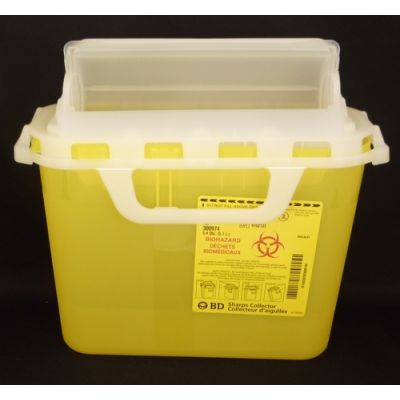 BD 300974 - Nested Sharps Collector w/ Lid 5.1L capacity Horizontal Entry, ea