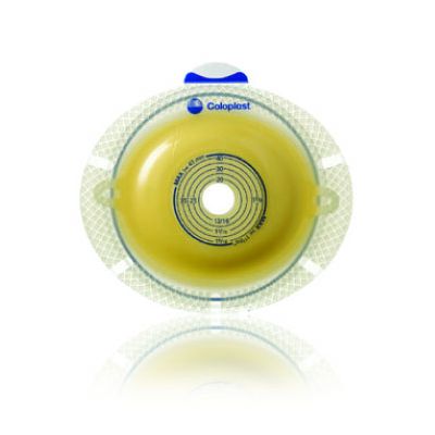 Coloplast 10045 - SenSura 2 pc. Click Xpro Skin Barrier Flange w/belt tabs, non-convex, 70mm (yellow) 10-65mm (cut to fit) 10-65mm, BX 5