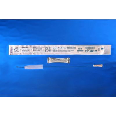 Hydrophilic male 12 French coude catheter