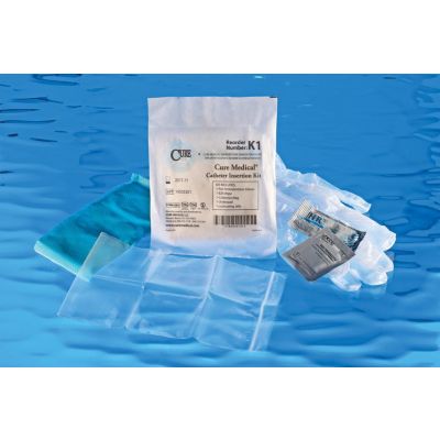 Catheter Insertion Kit w/ BZK Wipe, Gloves, Underpad & Collection Bag