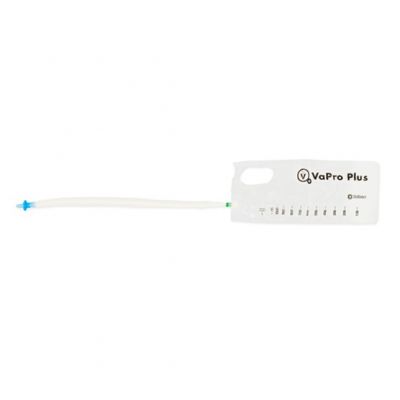 Hollister 7700124 - VaPro Plus F-Style Touch-Free Ready-To-Use Hydrophilic Intermittent Catheter with Collection Bag, 12 Fr, 16 in, BX 30