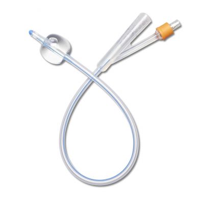 Medline Foley Catheter 2-way, 100% Silicone, 12 Fr, 5-15cc, Box/10.