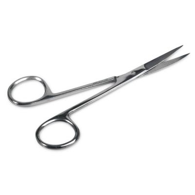 Medline DYNJ04049 - IRIS Scissors, Stainless Steel, 4.5" Curved, Floor Grade, Sterile, EA