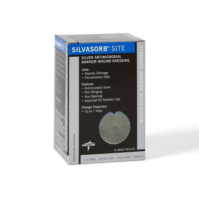 Medline MSC9310EP - SilvaSorb Site Dressing, 1" round with slit, 4mm, CS 30