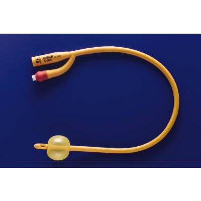 Rusch 180705140 - Rusch Gold LATEX Foley Catheter 14Fr, 2-way, 5cc, Silicone coated, BX 10