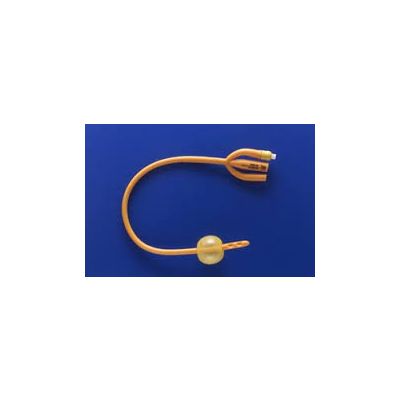 Rusch 183430160 - RUSCH, 3 Way, Silicone-Coated, 30 cc, 16Fr, Gold Foley Catheter., BX10