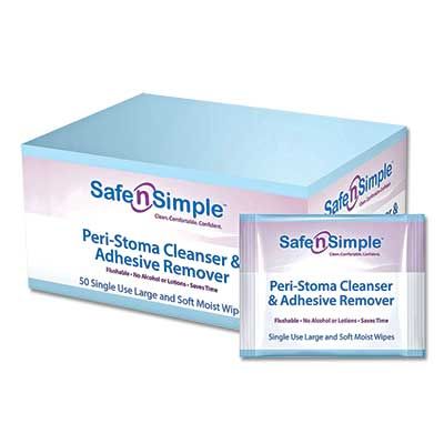 Safe n Simple SNS00550 - Safe n Simple Peri-Stoma Wipes and Adhesive Removers, BX 50