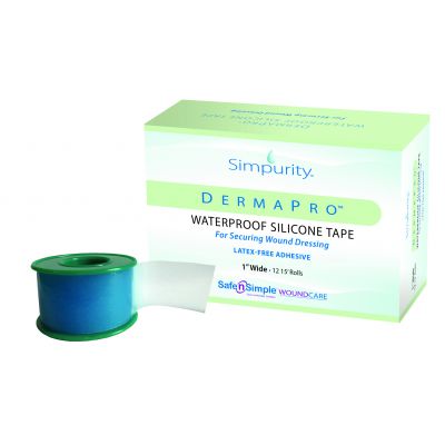 Safe n Simple SNS57230 - DermaPro Silicone Waterproof Tape, 1" x 15' Roll, ROLL