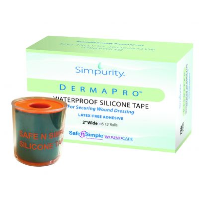 Safe n Simple SNS57232 - DermaPro Silicone Waterproof Tape, 2" x 15' Roll, ROLL