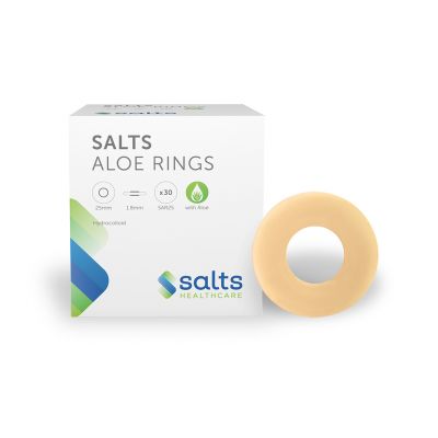 Salts Healthcare SAR25 - Salts Aloe Rings, 25mm Inner Diameter, 1.8mm Thickness, Hydrocolloid with Aloe Vera, BX 30