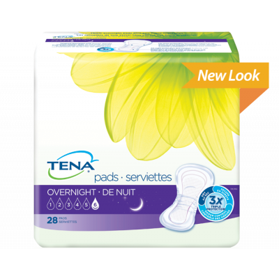 Tena 54282 - Tena Ultimate Overnight Pads 16" long CS 28/bg 3bg/CS, CS 84