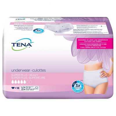 Tena 54285 - Tena Super Plus Heavy Underwear, S/M, CS 72