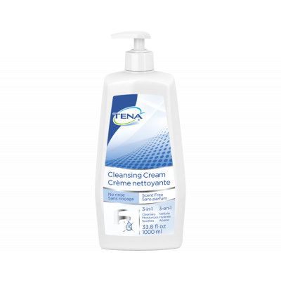 Tena 64415 - TENA 3-in-1 Wash Cream 1000mL (33.8oz) pump. pH Balanced; Gentle on skin; Unscented, EA