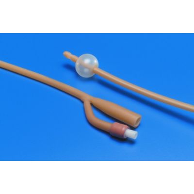 Dover Kenguard Latex 14 Fr, 5cc, 2-Way, 17", Foley Catheter with Silcone Oil Coating, (BX 10)