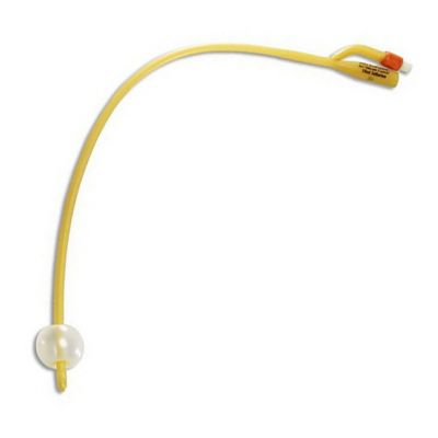 DOVER Silicone Elastomer-Coated Latex Foley Catheter, 12Fr, 16", 30cc Balloon, 2-Way